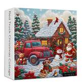 Red Truck Christmas Cottage Jigsaw Puzzle 1000 Pieces